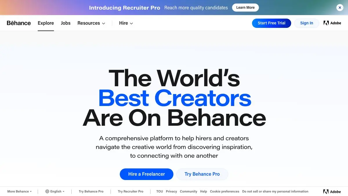 Screenshot of Behance