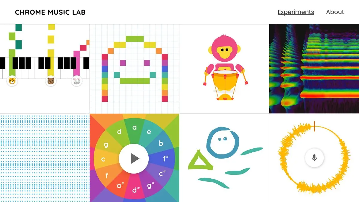 Screenshot of Chrome Music Lab