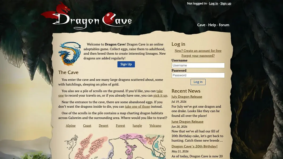 Screenshot of Dragon Cave