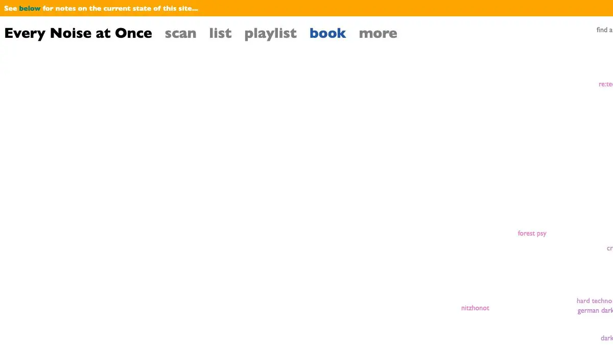 Screenshot of Every Noise at Once