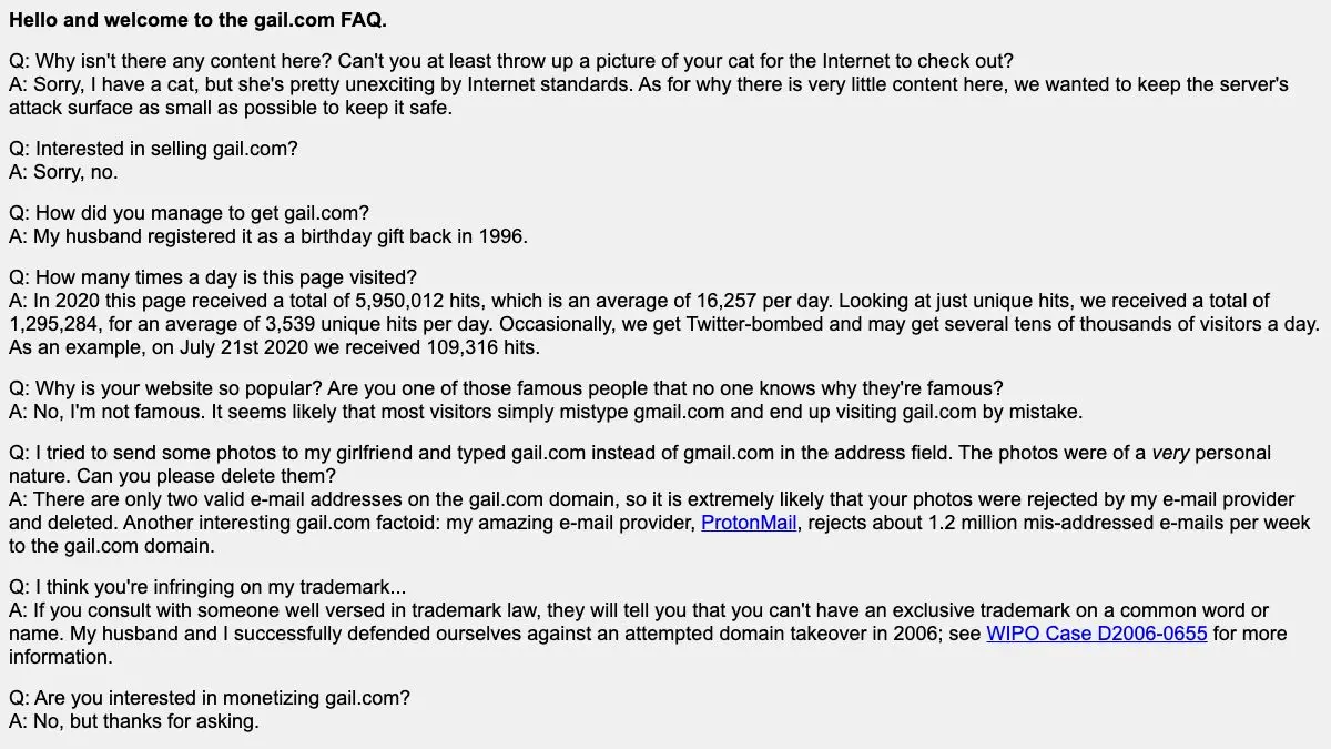 Screenshot of gail.com