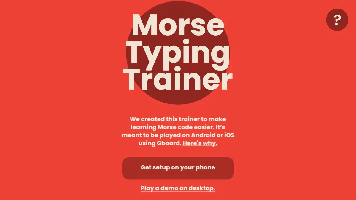 Screenshot of Google Morse Code Trainer