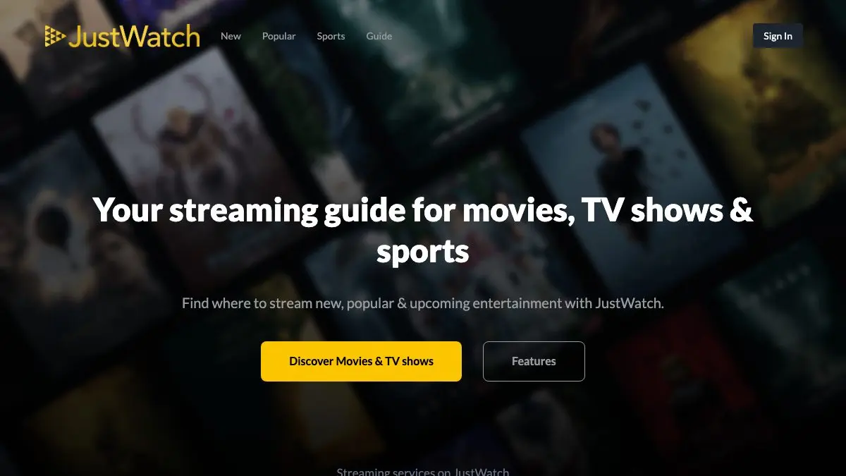 Screenshot of JustWatch
