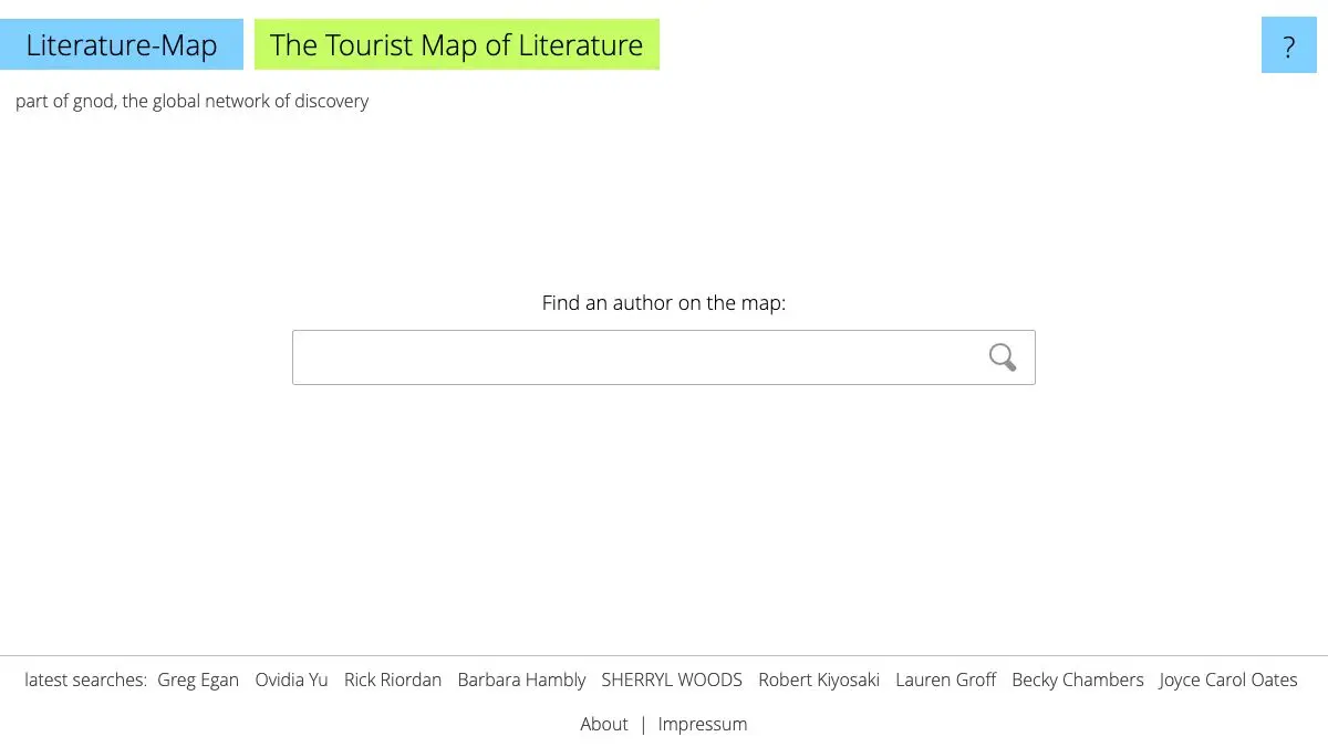 Screenshot of Literature Map