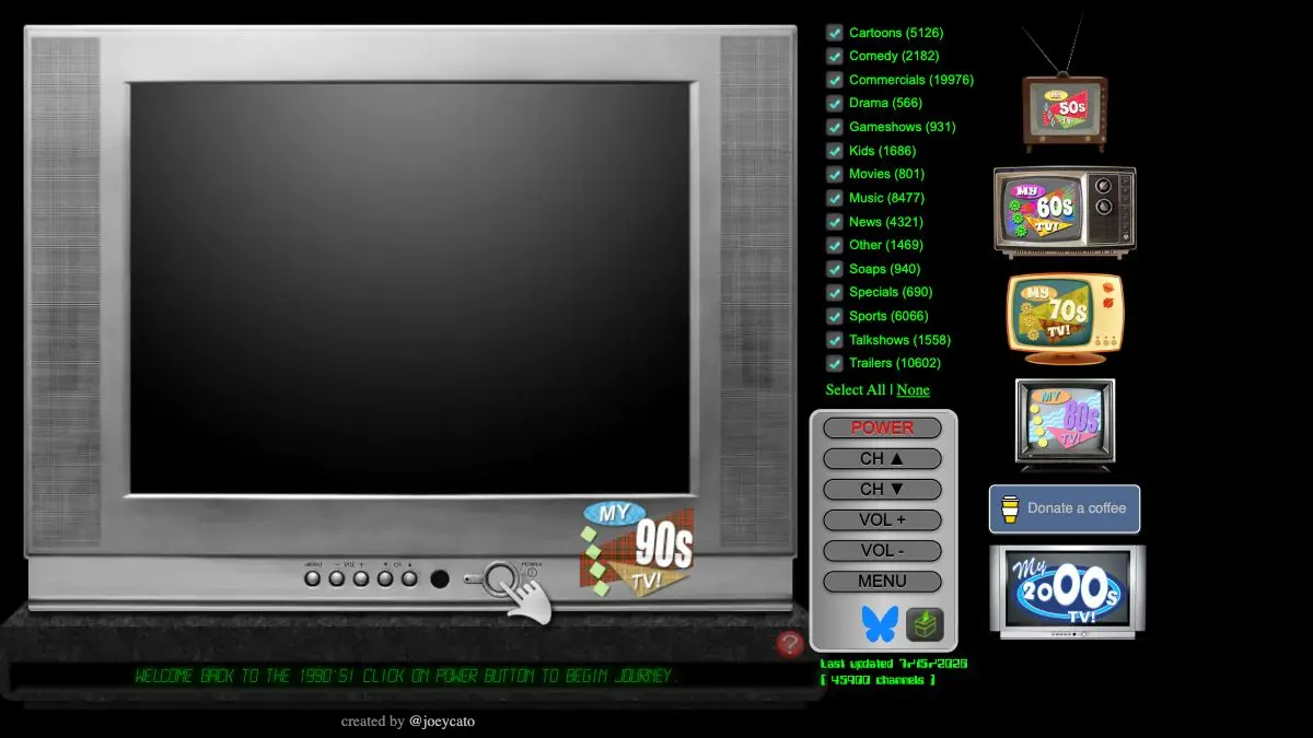 Screenshot of My90sTV