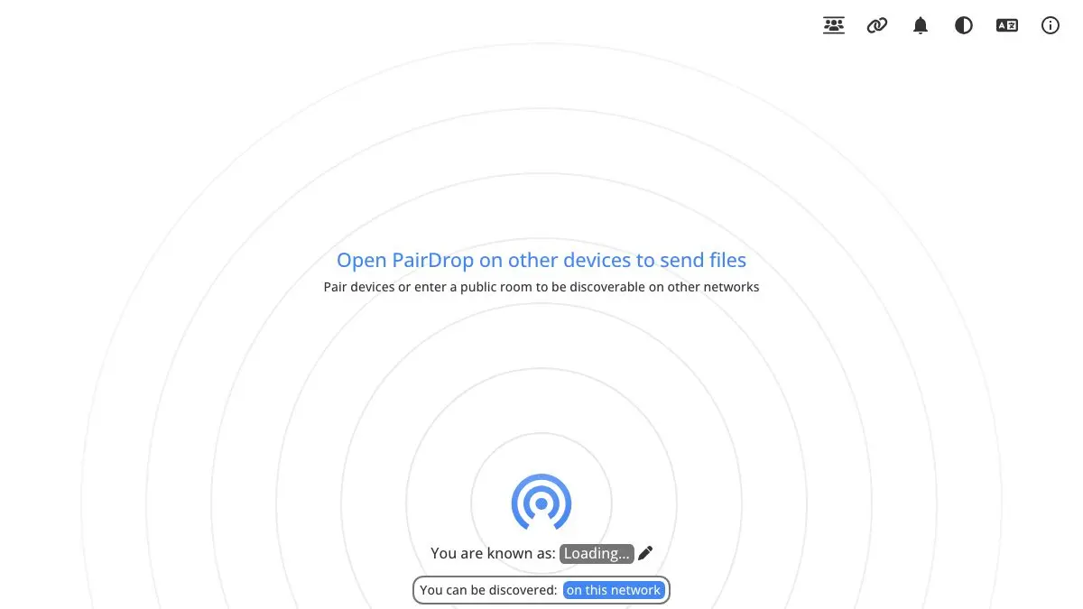 Screenshot of PairDrop