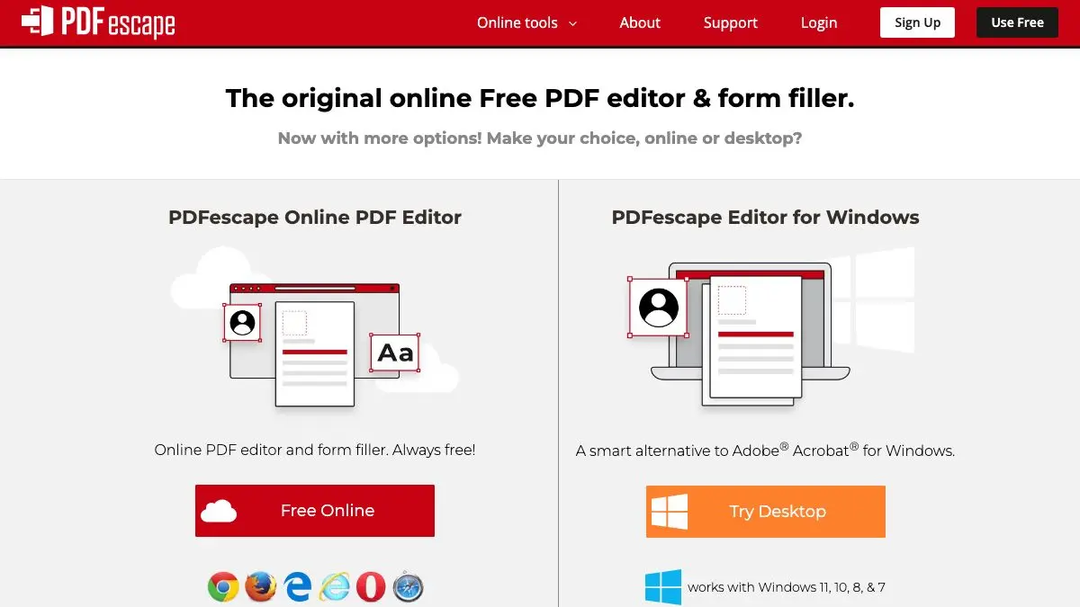 Screenshot of PDFescape