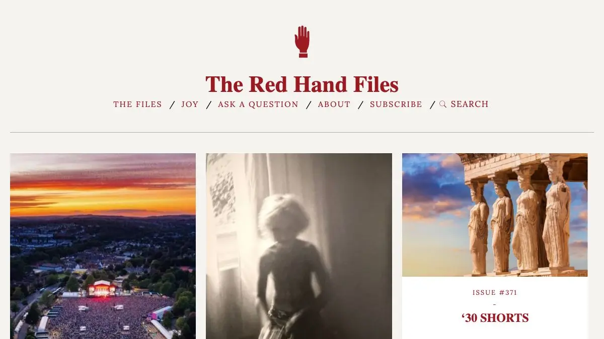 Screenshot of The Red Hand Files