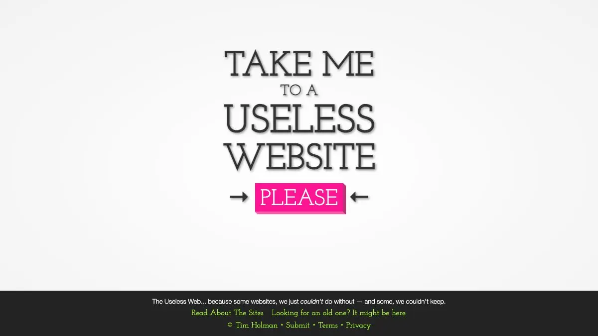 Screenshot of The Useless Web