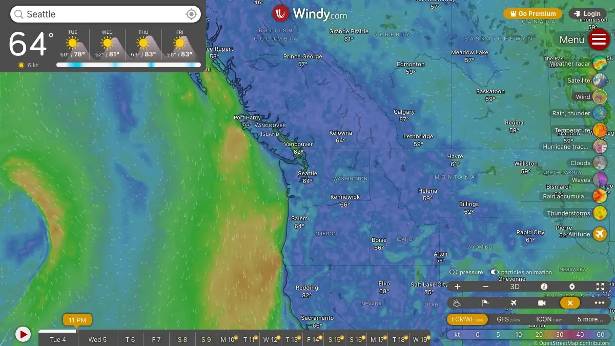Screenshot of Windy