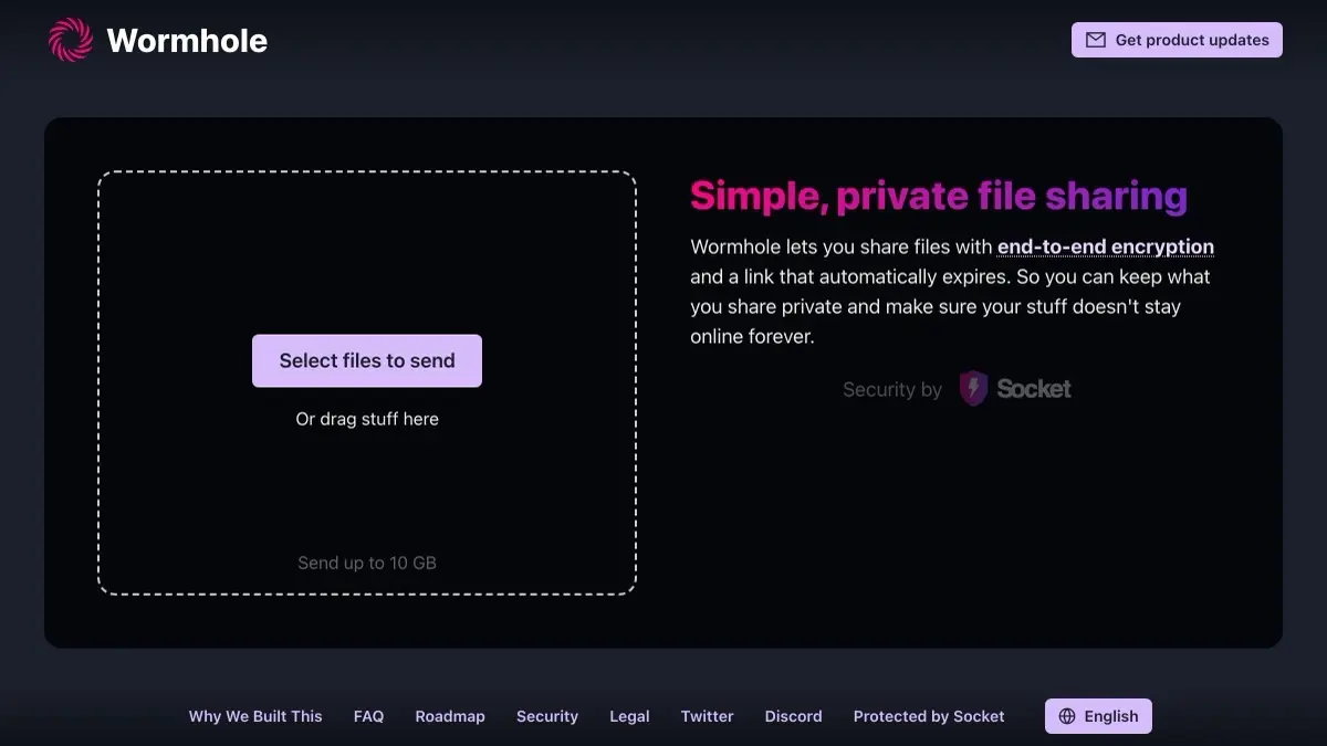 Screenshot of Wormhole